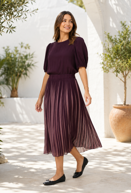 CUCARLY SHORT SLEEVE - Oldrose Winetasting stripe