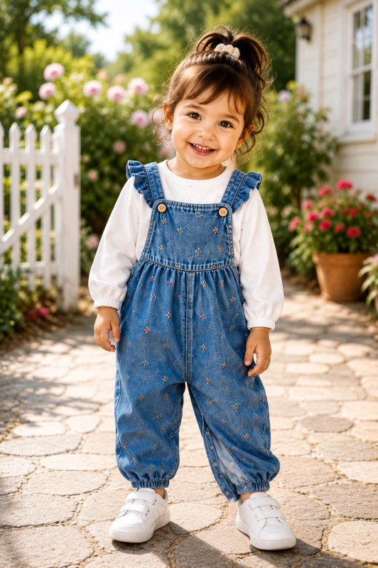 2 PIECE DUNGAREES SET - Denim