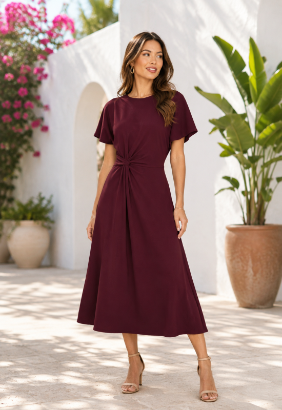 KNOT SIDE MIDI DRESS